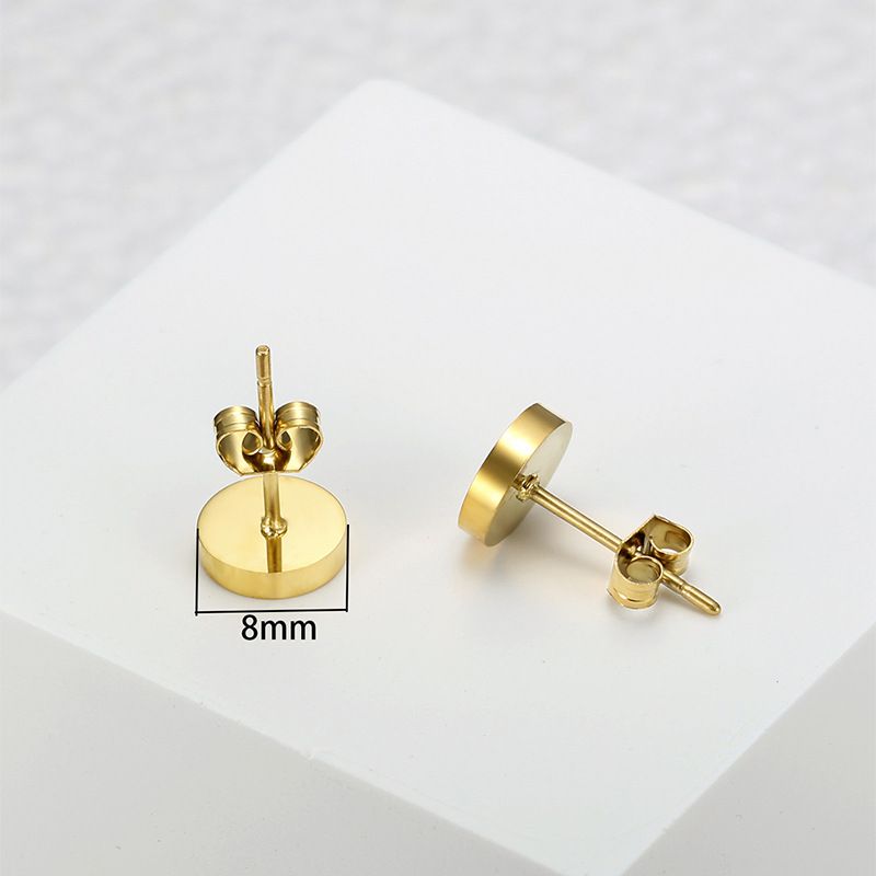 Wholesale Fashion Roman Numerals Titanium Stud Earrings for Women | EaseWholesale 2