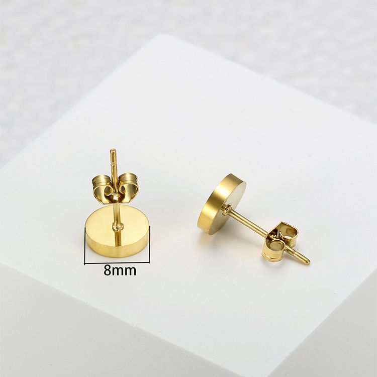 Wholesale Fashion Roman Numerals Titanium Stud Earrings for Women | EaseWholesale 2