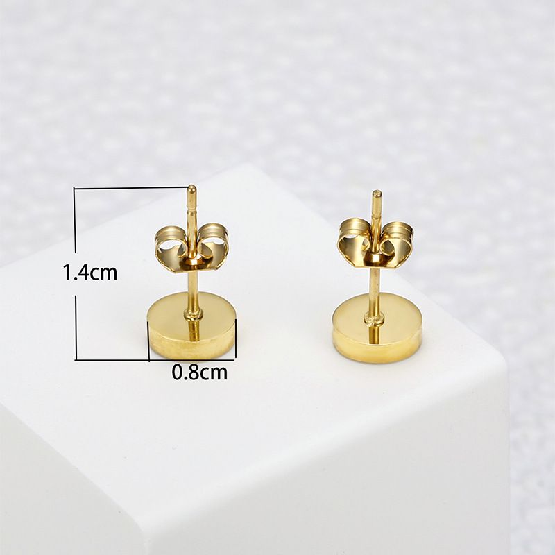18K Genuine Gold Plated Acrylic Black Titanium Steel Stud Earrings | EaseWholesale 3