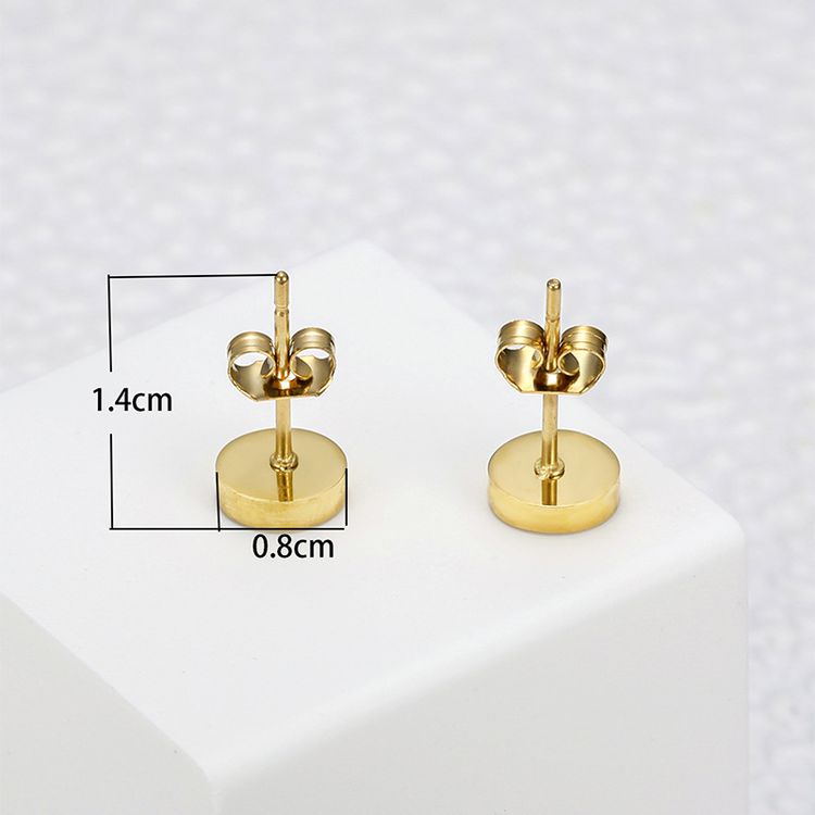 18K Genuine Gold Plated Acrylic Black Titanium Steel Stud Earrings | EaseWholesale 3