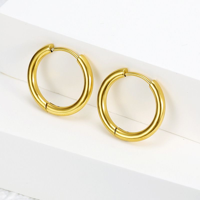 Wholesale Trandy Stainless Steel Clip Earrings 18k Gold Plated | EaseWholesale 0