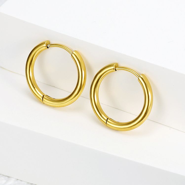 Wholesale Trandy Stainless Steel Clip Earrings 18k Gold Plated | EaseWholesale 0