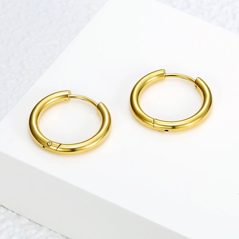 Wholesale Trandy Stainless Steel Clip Earrings 18k Gold Plated | EaseWholesale 1
