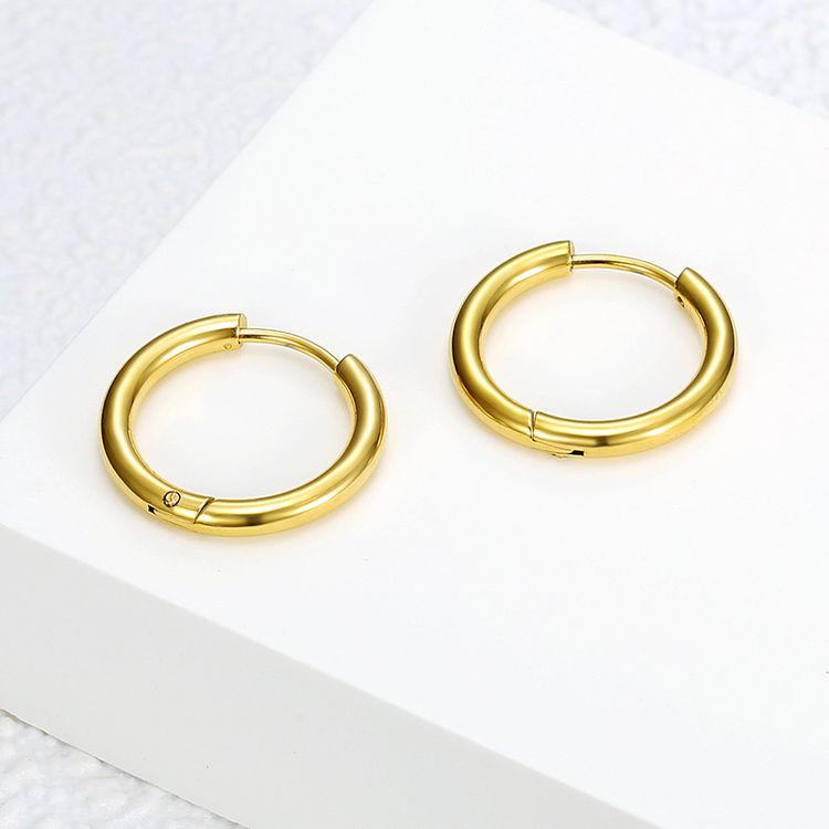 Wholesale Trandy Stainless Steel Clip Earrings 18k Gold Plated | EaseWholesale 1