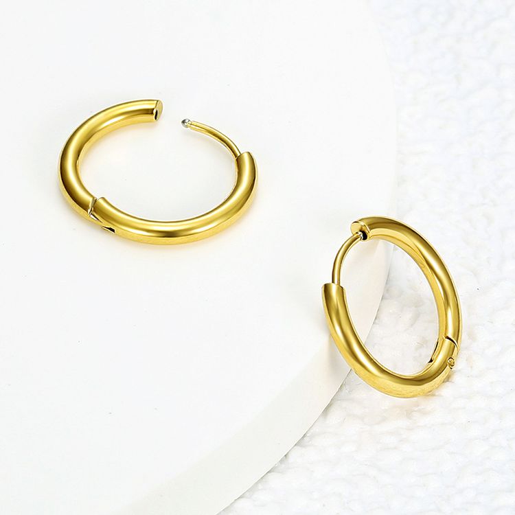 Wholesale Trandy Stainless Steel Clip Earrings 18k Gold Plated | EaseWholesale 2