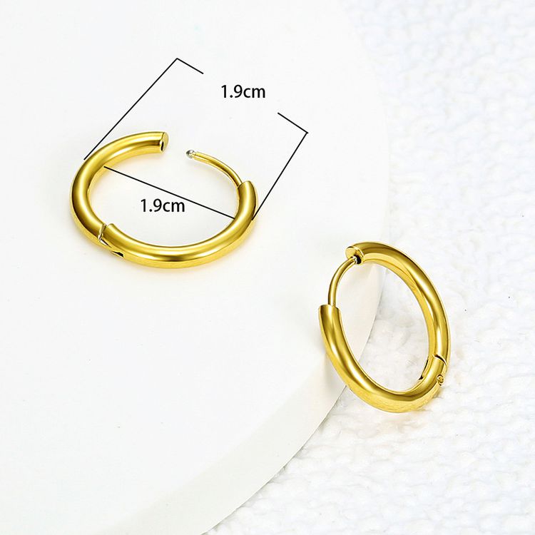 Wholesale Trandy Stainless Steel Clip Earrings 18k Gold Plated | EaseWholesale 3