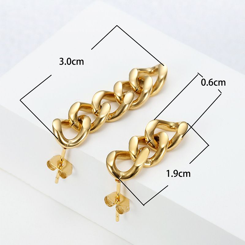 Wholesale Europe US hip-hop cool irregular chain titanium steel women's dangle earrings | EaseWholesale 2
