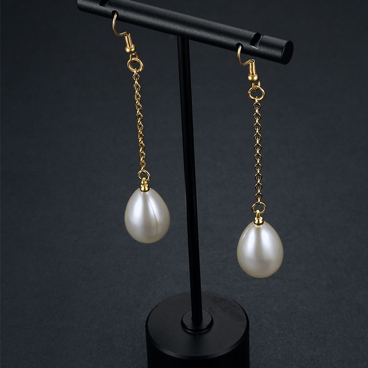 Fashion Creative Artificial Pearls 18k Gold Plated Stainless Steel Earrings | EaseWholesale 3
