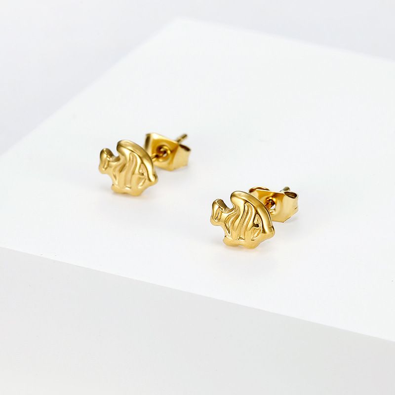 Wholesale Goldfish 18k Gold Plated Stainless Steel Women's Earrings | EaseWholesale 0