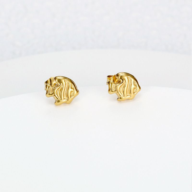 Wholesale Goldfish 18k Gold Plated Stainless Steel Women's Earrings | EaseWholesale 3
