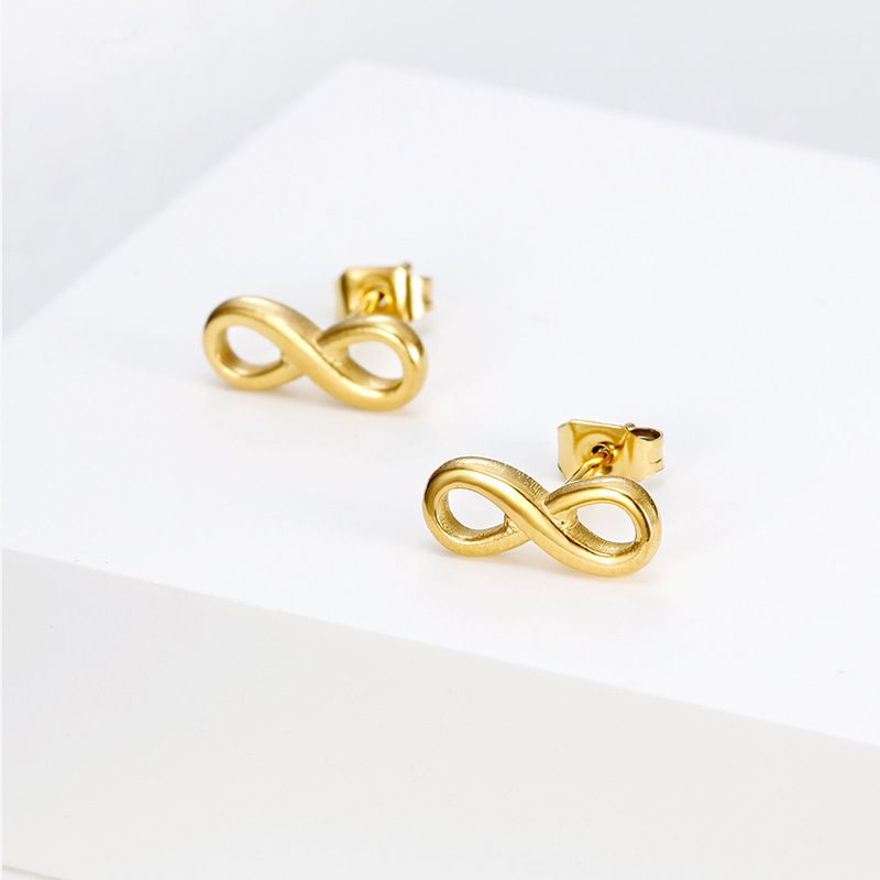 Love Unlimited Number 8 Earrings Creative Lucky Number Ladies Titanium Steel | EaseWholesale 0