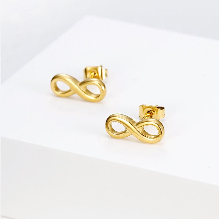Love Unlimited Number 8 Earrings Creative Lucky Number Ladies Titanium Steel | EaseWholesale