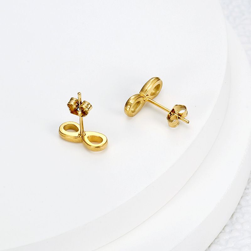 Love Unlimited Number 8 Earrings Creative Lucky Number Ladies Titanium Steel | EaseWholesale 1