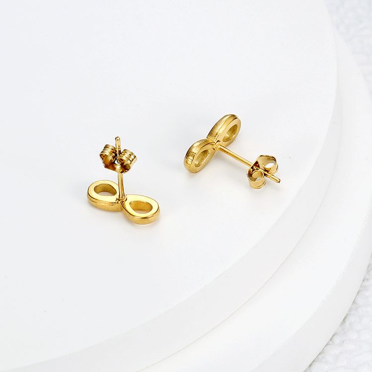 Love Unlimited Number 8 Earrings Creative Lucky Number Ladies Titanium Steel | EaseWholesale