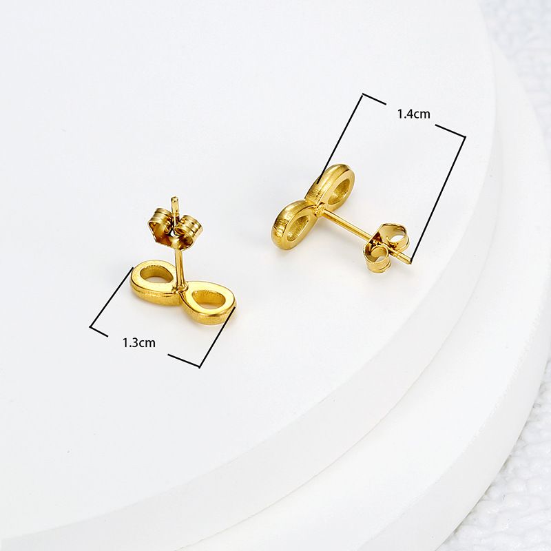 Love Unlimited Number 8 Earrings Creative Lucky Number Ladies Titanium Steel | EaseWholesale 2