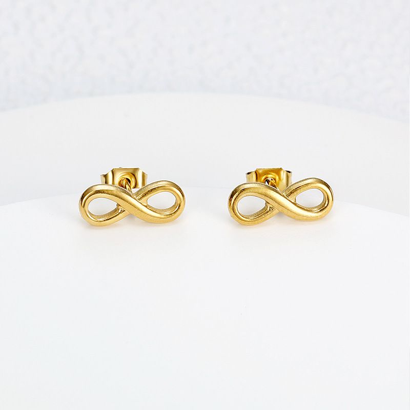 Love Unlimited Number 8 Earrings Creative Lucky Number Ladies Titanium Steel | EaseWholesale 3