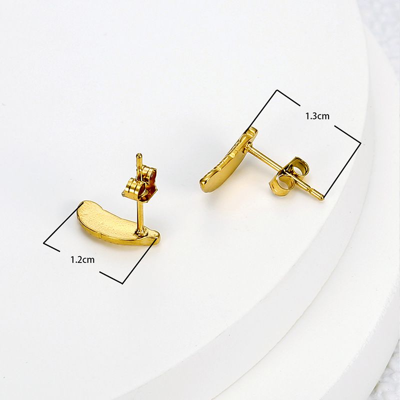 Wholesale Fashion Feather 18k Gold Plated Stainless Steel Stud Earrings | EaseWholesale 2