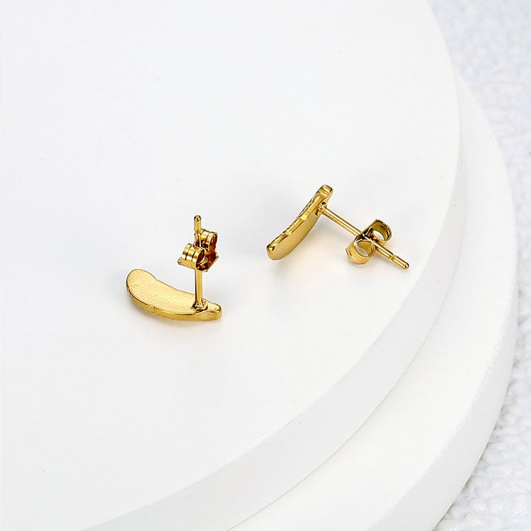 Wholesale Fashion Feather 18k Gold Plated Stainless Steel Stud Earrings | EaseWholesale 3