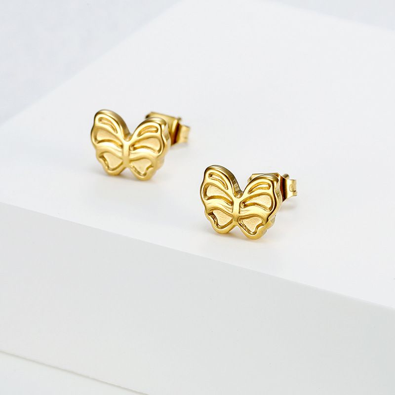 18k Gold Plated Butterfly Stainless Steel Women's Earrings | EaseWholesale 0