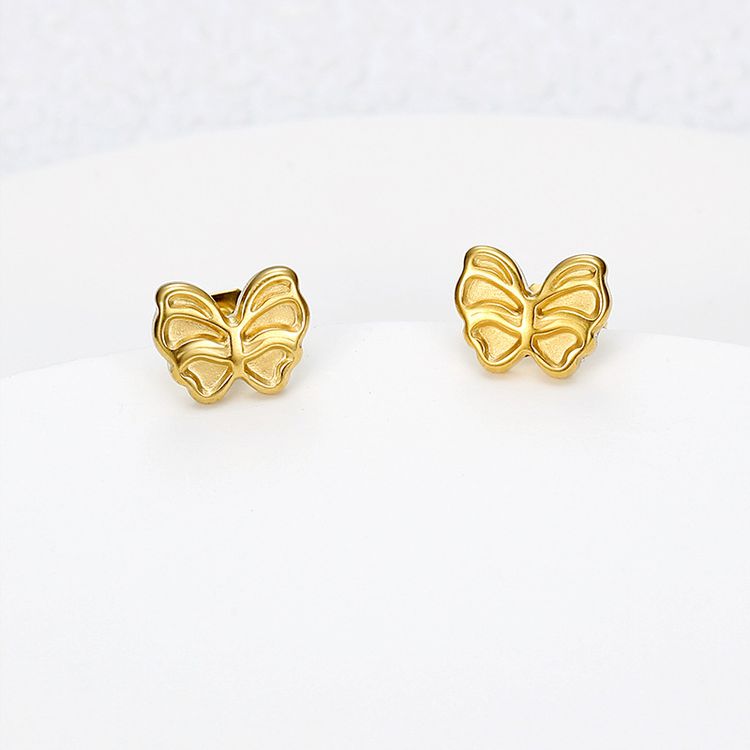 18k Gold Plated Butterfly Stainless Steel Women's Earrings | EaseWholesale 2