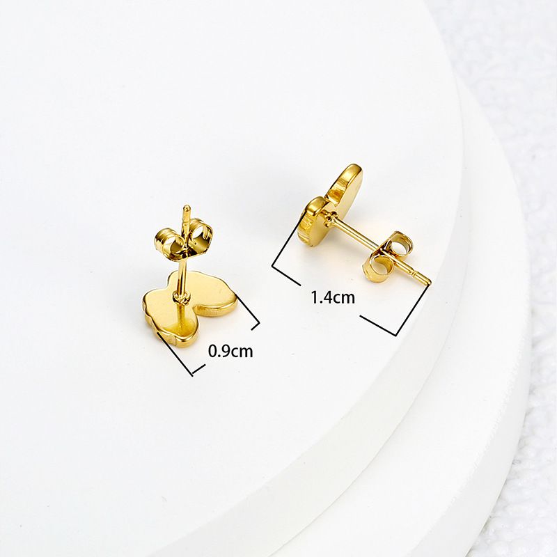 18k Gold Plated Butterfly Stainless Steel Women's Earrings | EaseWholesale 3