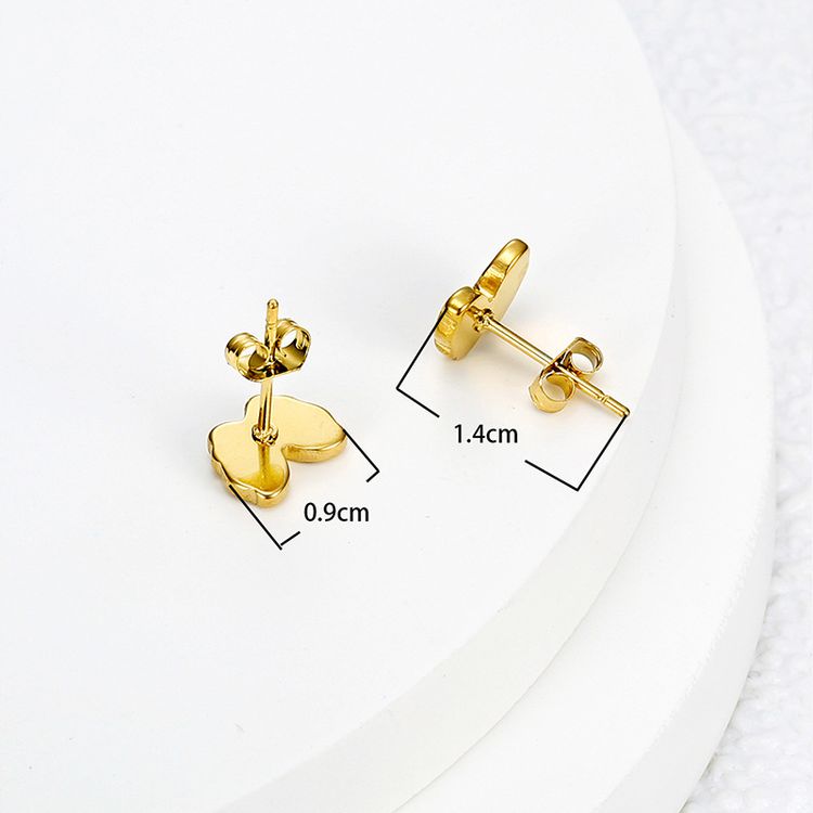 18k Gold Plated Butterfly Stainless Steel Women's Earrings | EaseWholesale 3