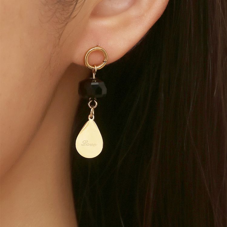 Creative Sweet Drops Golden Titanium Earrings | EaseWholesale 1