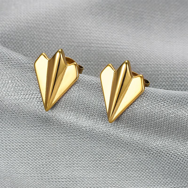 Fashion airplane titanium steel earrings for women earrings18k gold plated | EaseWholesale 0