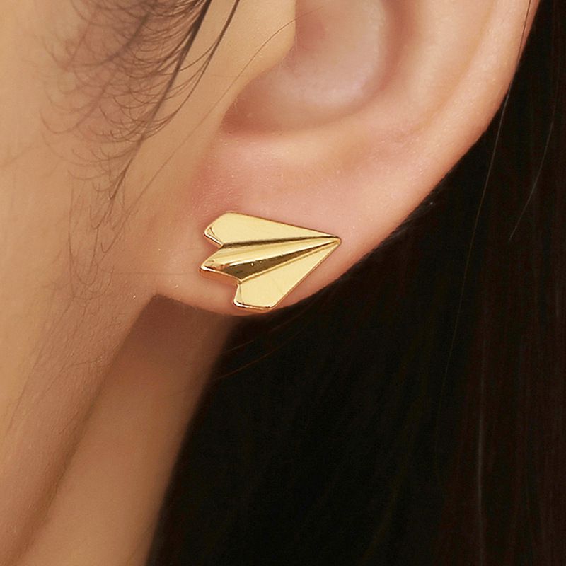 Fashion airplane titanium steel earrings for women earrings18k gold plated | EaseWholesale 1
