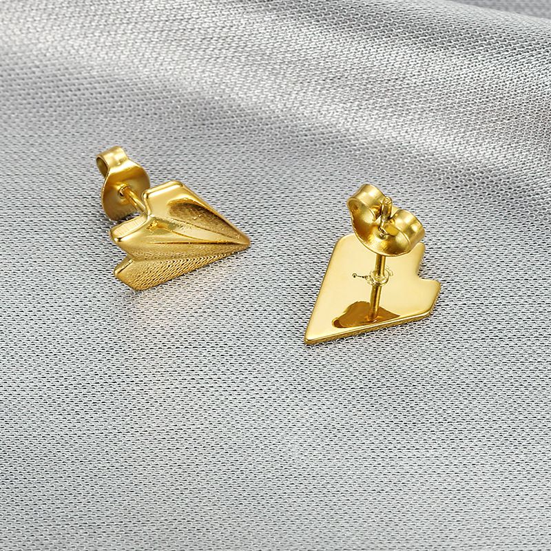 Fashion airplane titanium steel earrings for women earrings18k gold plated | EaseWholesale 2
