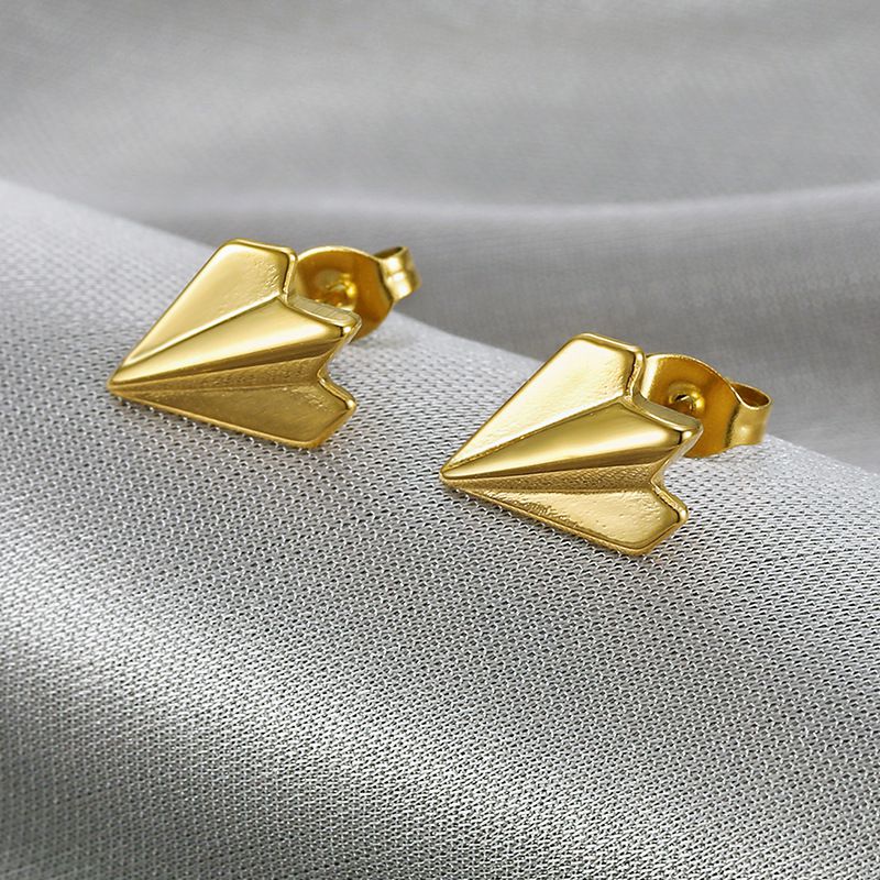 Fashion airplane titanium steel earrings for women earrings18k gold plated | EaseWholesale 3