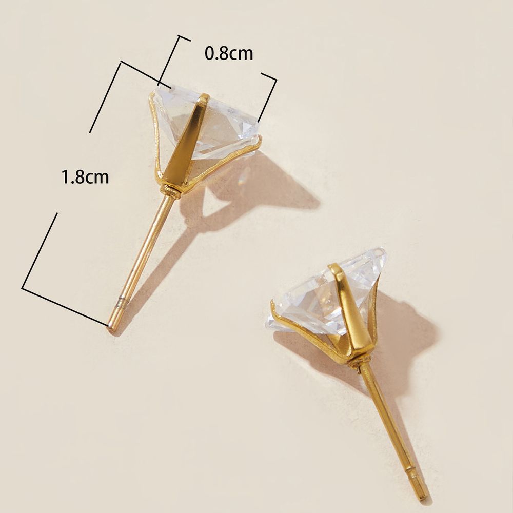 Explosive square zirconia titanium steel earrings wholesale | EaseWholesale 3 Explosive square zirconia titanium steel earrings wholesale | EaseWholesale 3