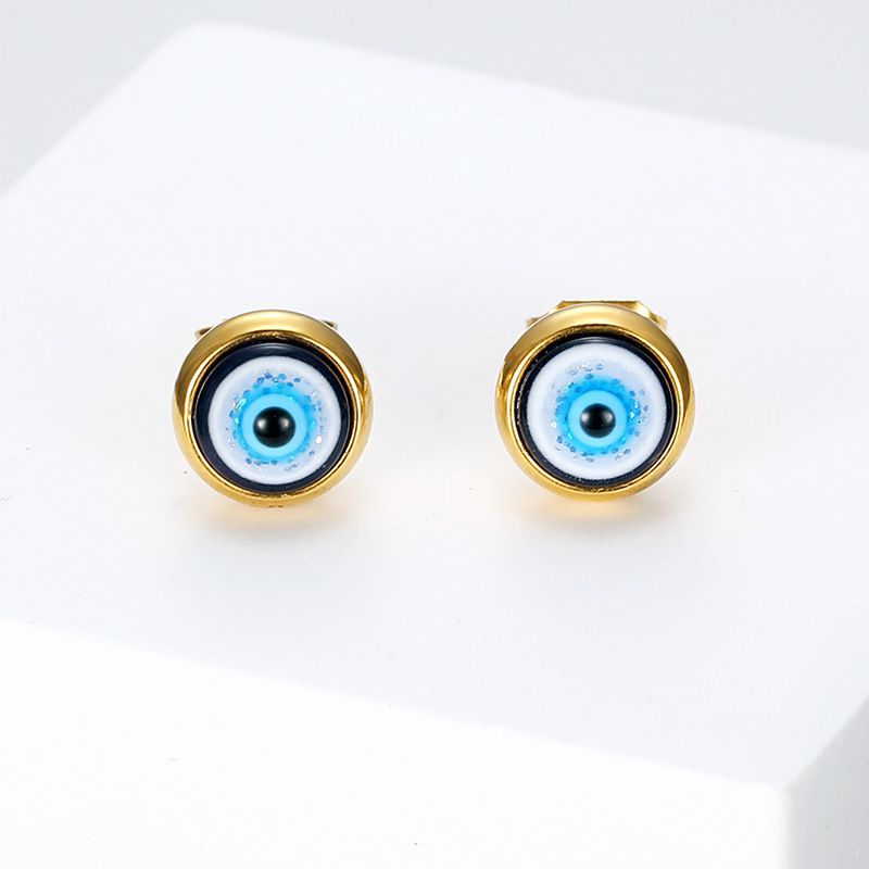 Hip Hop Vintage Devil's Eye Women's Stainless Steel Earrings | EaseWholesale 2 Hip Hop Vintage Devil's Eye Women's Stainless Steel Earrings | EaseWholesale 2