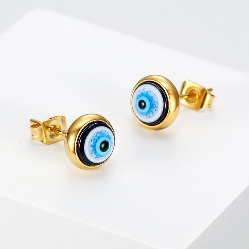 Hip Hop Vintage Devil's Eye Women's Stainless Steel Earrings | EaseWholesale 3 Hip Hop Vintage Devil's Eye Women's Stainless Steel Earrings | EaseWholesale 3