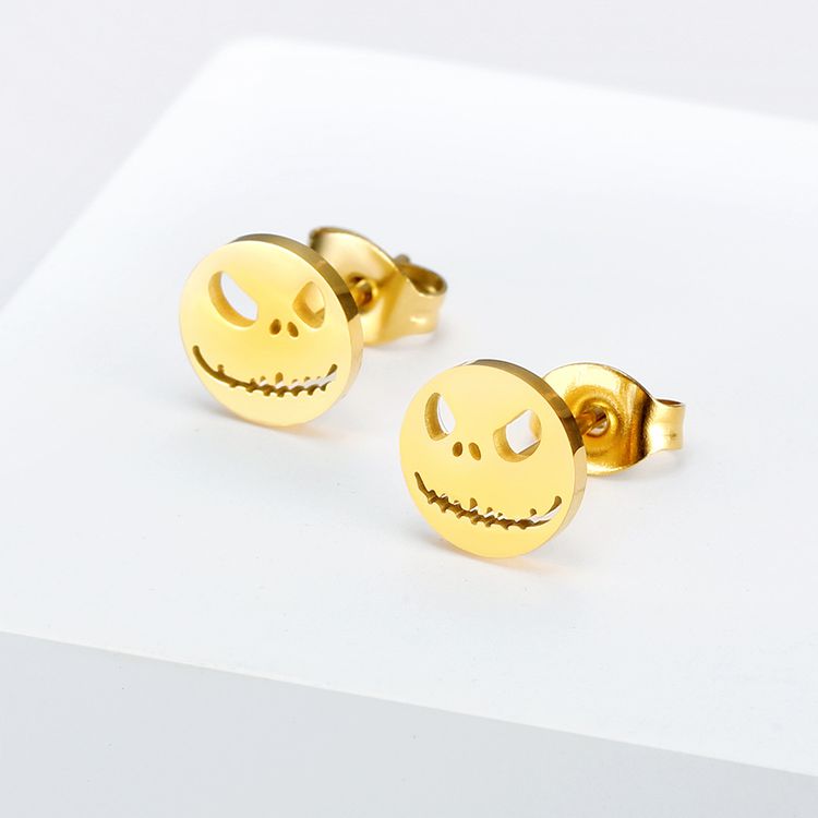 Japan South Korea punk funny ghost face skull titanium steel earrings Halloween | EaseWholesale 0 Japan South Korea punk funny ghost face skull titanium steel earrings Halloween | EaseWholesale 0