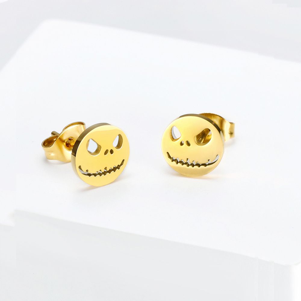 Japan South Korea punk funny ghost face skull titanium steel earrings Halloween | EaseWholesale 1 Japan South Korea punk funny ghost face skull titanium steel earrings Halloween | EaseWholesale 1