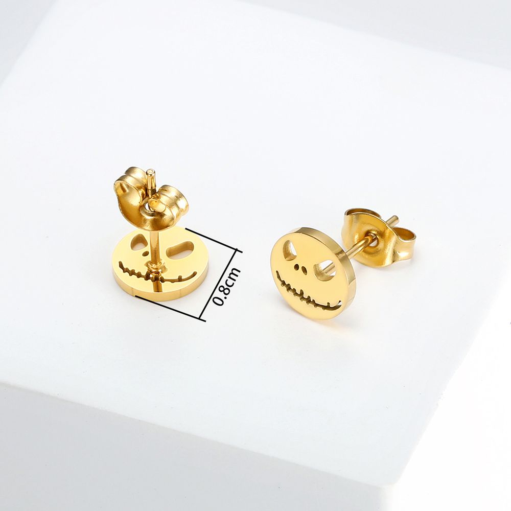 Japan South Korea punk funny ghost face skull titanium steel earrings Halloween | EaseWholesale 2 Japan South Korea punk funny ghost face skull titanium steel earrings Halloween | EaseWholesale 2