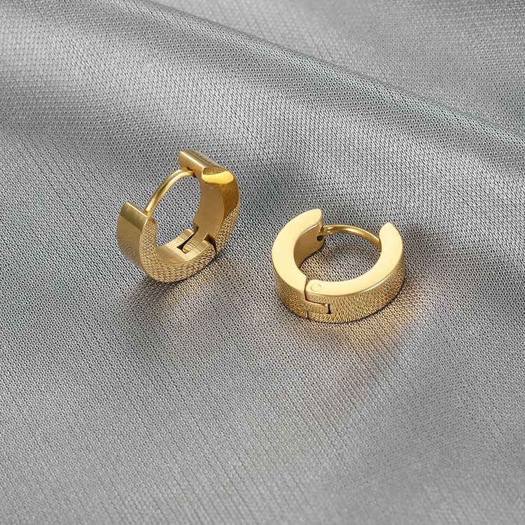 Wholesale hip cool black gold stainless steel clip earrings | EaseWholesale 2