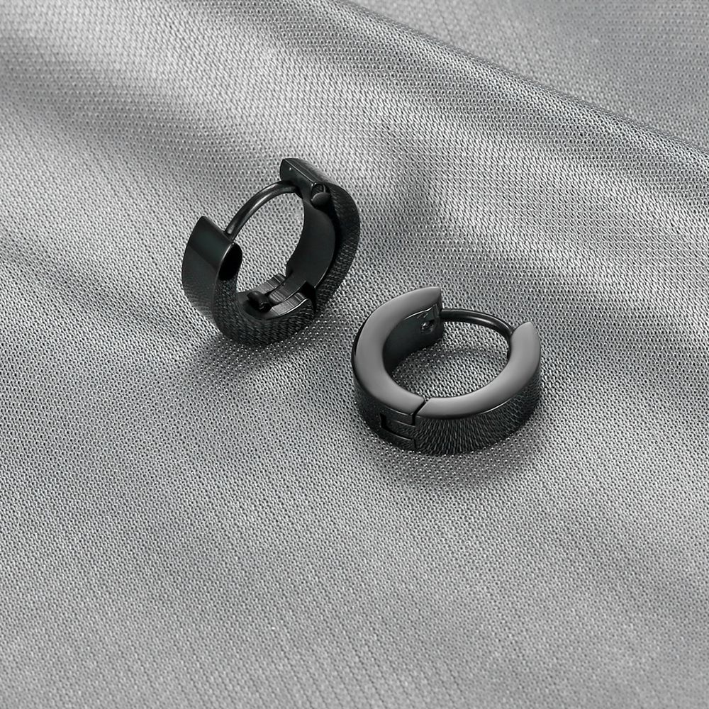 Wholesale hip cool black gold stainless steel clip earrings | EaseWholesale 3