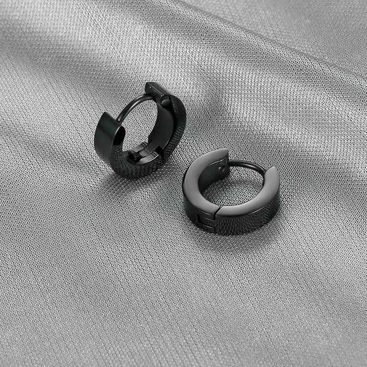 Wholesale hip cool black gold stainless steel clip earrings | EaseWholesale 3