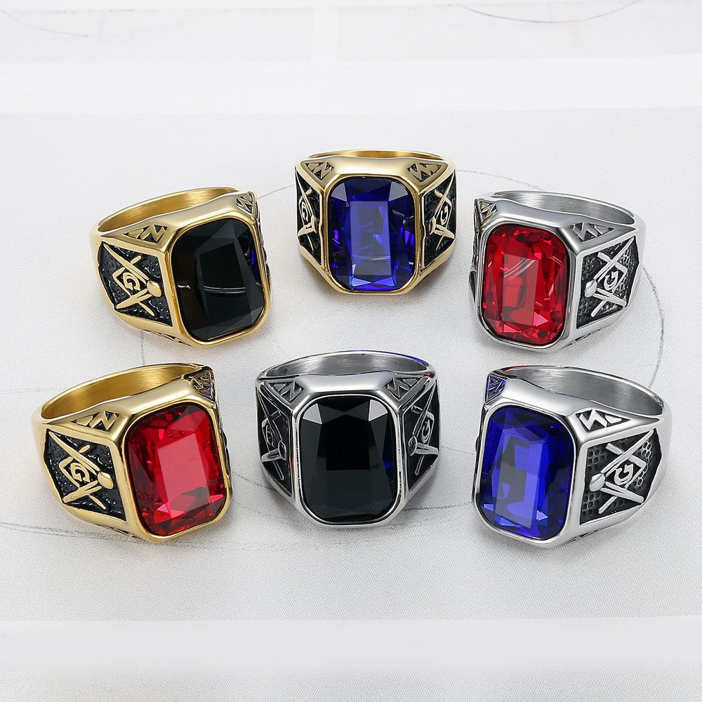 Fashion Ruby Ring Hip Hop Street Men's Titanium Steel Ring | EaseWholesale 0 Fashion Ruby Ring Hip Hop Street Men's Titanium Steel Ring | EaseWholesale 0