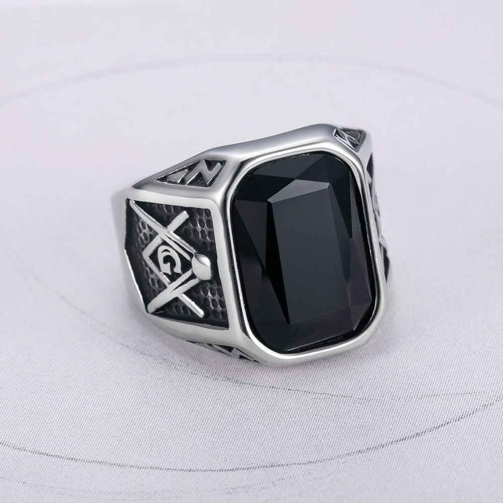 Fashion Ruby Ring Hip Hop Street Men's Titanium Steel Ring | EaseWholesale 3 Fashion Ruby Ring Hip Hop Street Men's Titanium Steel Ring | EaseWholesale 3