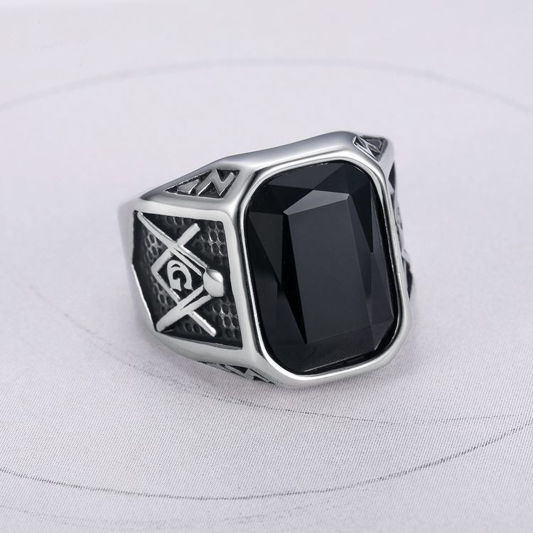 Fashion Ruby Ring Hip Hop Street Men's Titanium Steel Ring | EaseWholesale 3 Fashion Ruby Ring Hip Hop Street Men's Titanium Steel Ring | EaseWholesale 3