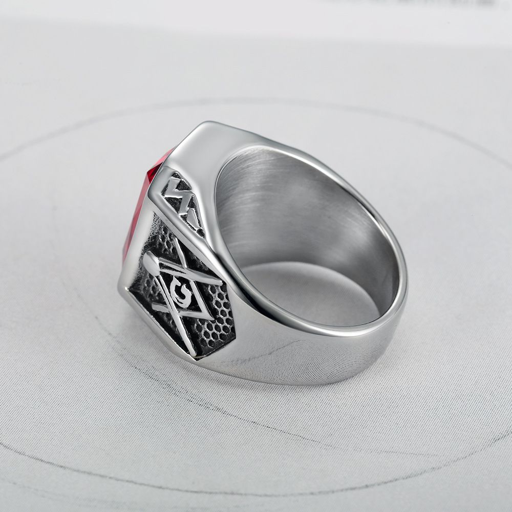 Fashion Ruby Ring Hip Hop Street Men's Titanium Steel Ring | EaseWholesale 7 Fashion Ruby Ring Hip Hop Street Men's Titanium Steel Ring | EaseWholesale 7