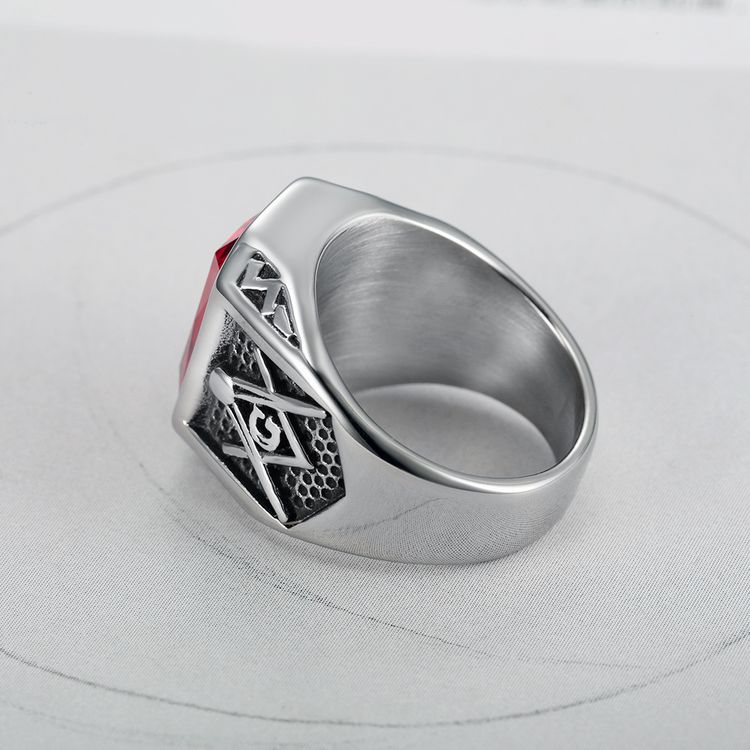 Fashion Ruby Ring Hip Hop Street Men's Titanium Steel Ring | EaseWholesale 7 Fashion Ruby Ring Hip Hop Street Men's Titanium Steel Ring | EaseWholesale 7