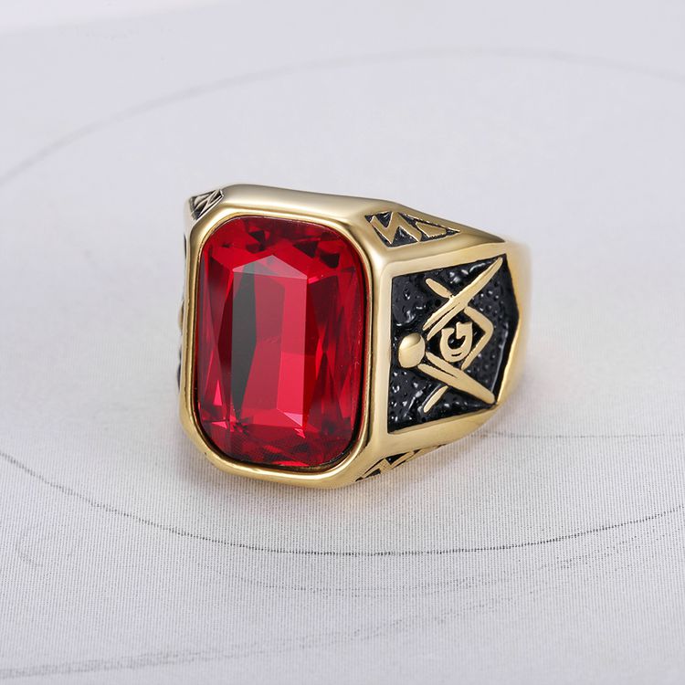 Fashion Ruby Ring Hip Hop Street Men's Titanium Steel Ring | EaseWholesale 8 Fashion Ruby Ring Hip Hop Street Men's Titanium Steel Ring | EaseWholesale 8