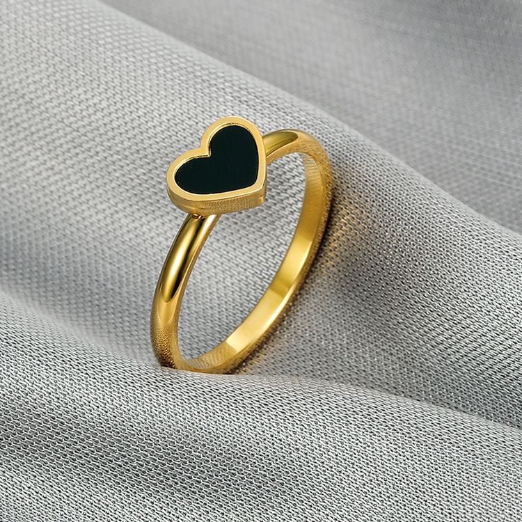 Wholesale Black Heart Titanium Ring Women's Ring | EaseWholesale 4 Wholesale Black Heart Titanium Ring Women's Ring | EaseWholesale 4