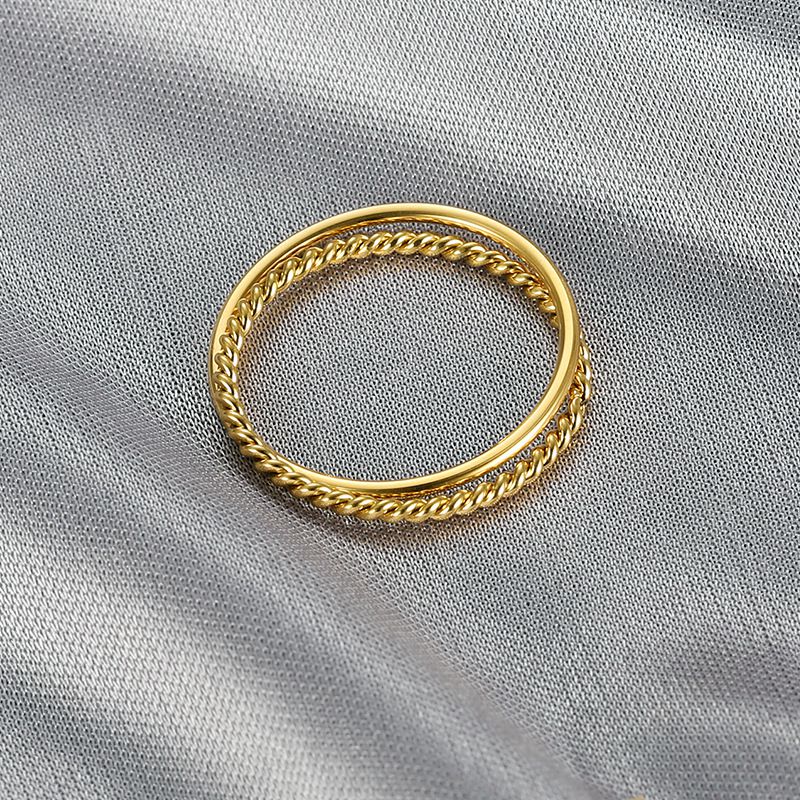 Twisted Double Ring Fashion Women's Titanium Stainless Steel Ring | EaseWholesale 2 Twisted Double Ring Fashion Women's Titanium Stainless Steel Ring | EaseWholesale 2