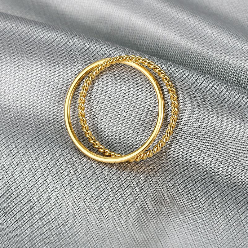 Twisted Double Ring Fashion Women's Titanium Stainless Steel Ring | EaseWholesale 3 Twisted Double Ring Fashion Women's Titanium Stainless Steel Ring | EaseWholesale 3
