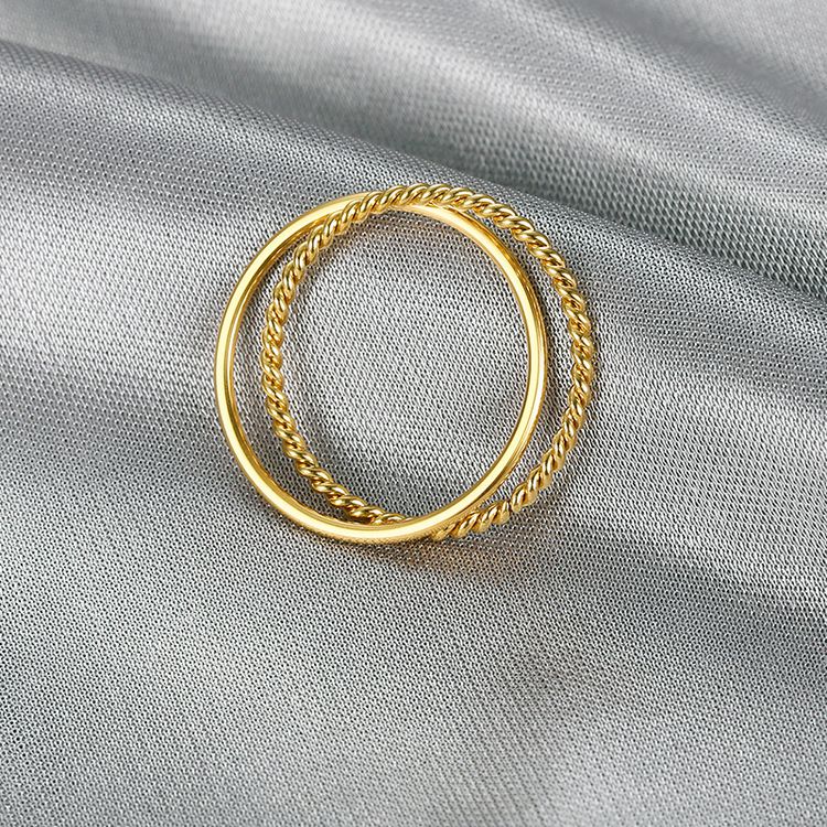 Twisted Double Ring Fashion Women's Titanium Stainless Steel Ring | EaseWholesale 3 Twisted Double Ring Fashion Women's Titanium Stainless Steel Ring | EaseWholesale 3